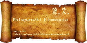 Malagurszki Klemencia névjegykártya